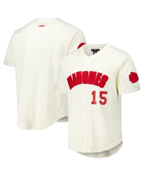 Men's Patrick Mahomes Cream Kansas City Chiefs Name Number Triple Tonal Button-Up Baseball Jersey