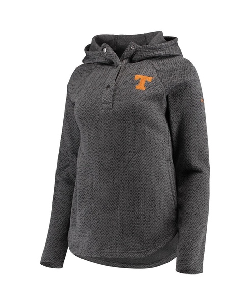 Women's Charcoal Texas Longhorns Darling Days Raglan Fleece Pullover Hoodie