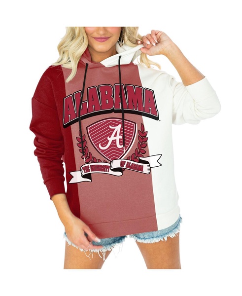 Women's Crimson Alabama Crimson Tide Hall of Fame Colorblock Pullover Hoodie