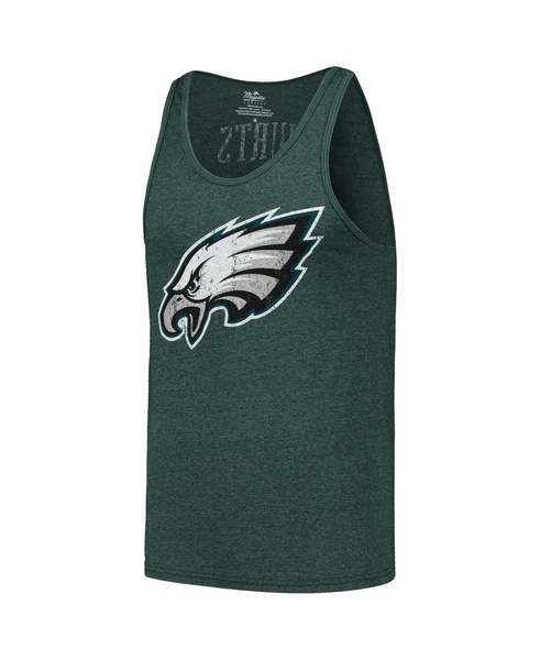 Men's Threads Jalen Hurts Midnight Green Philadelphia Eagles Player Name and Number Tri-Blend Tank Top