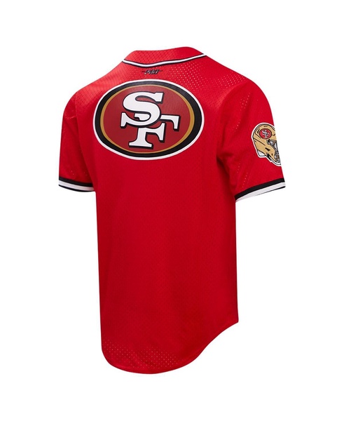 Men's Christian McCaffrey Scarlet San Francisco 49ers Baseball Button-Up Shirt