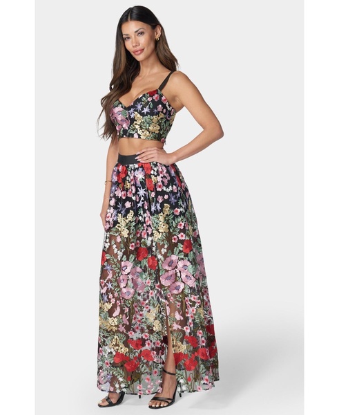 Women's Floral Embroidered Two Piece Set