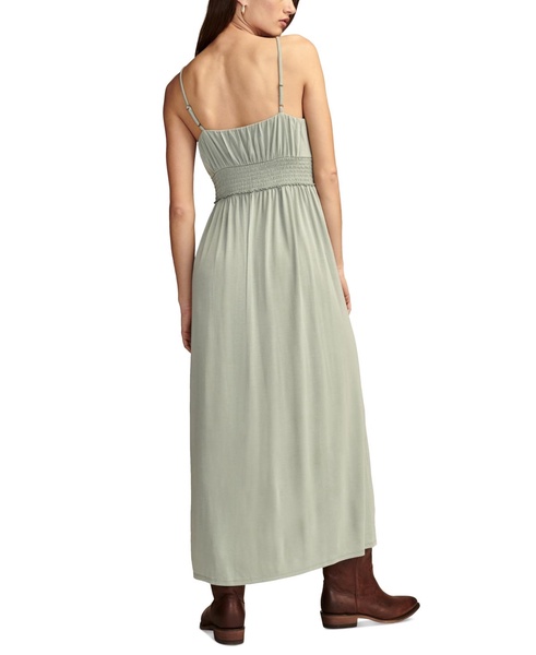 Women's Sandwash Split-Neck Smocked-Waist Dress