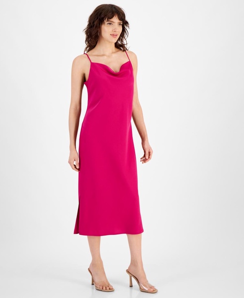 Women's Cowl-Neck Spaghetti Strap Side-Slit Dress, Created for Macy's