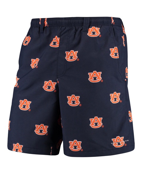 Men's PFG Navy Auburn Tigers Backcast II 8" Omni-Shade Hybrid Shorts