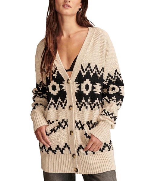 Women's Cotton Southwest Cocoon Cardigan Sweater