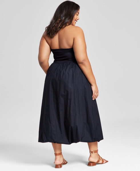 Plus Size Cotton Strapless Bubble Dress, Created for Macy's 