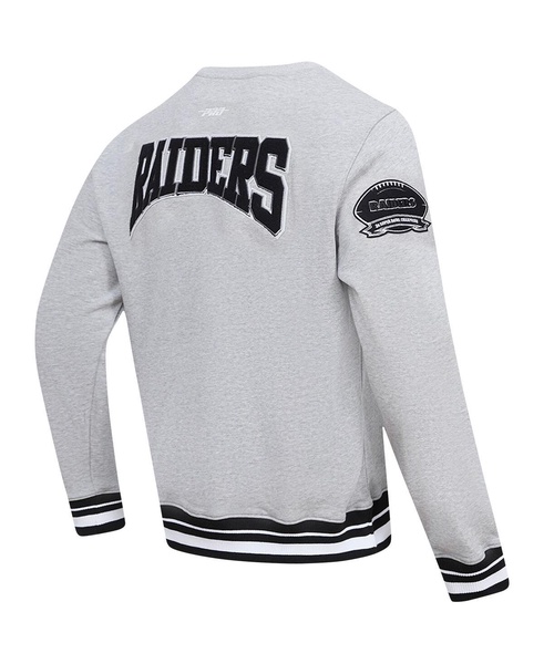 Men's Heather Gray Las Vegas Raiders Crest Emblem Pullover Sweatshirt