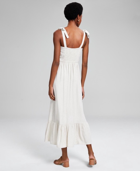 Women's Embroidered Linen-Blend Maxi Dress, Exclusively at Macy's