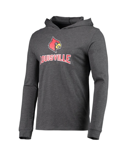 Men's Heathered Red and Heathered Charcoal Louisville Cardinals Meter Long Sleeve Hoodie T-shirt and Jogger Pants Set