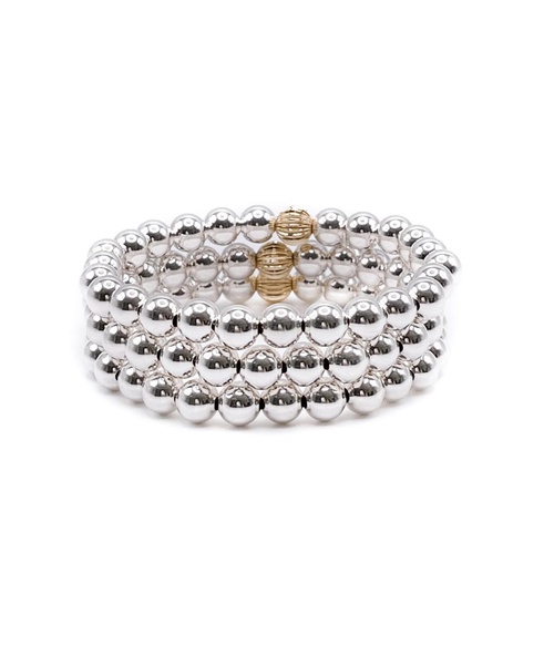 7mm Sterling Silver Ball Stretch Bracelet