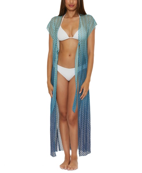 Women's Sunset Ombré Crochet Cover-Up Robe