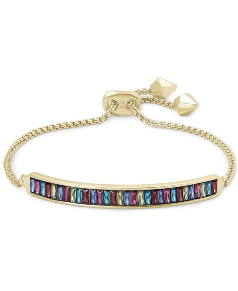 14k Gold-Plated Multicolor Baguette-Cut Nano Gem Slider Bracelet