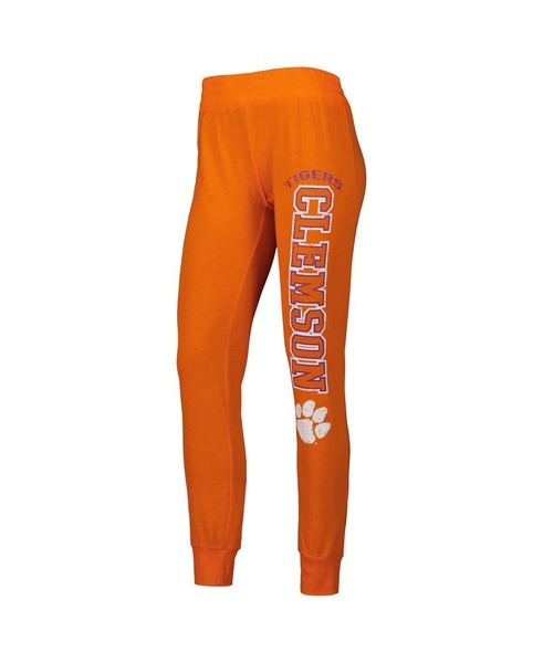 Women's Orange Clemson Tigers Long Sleeve Hoodie T-shirt and Pants Sleep Set