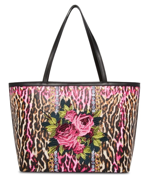 Leopard Embroidered Patch Tote