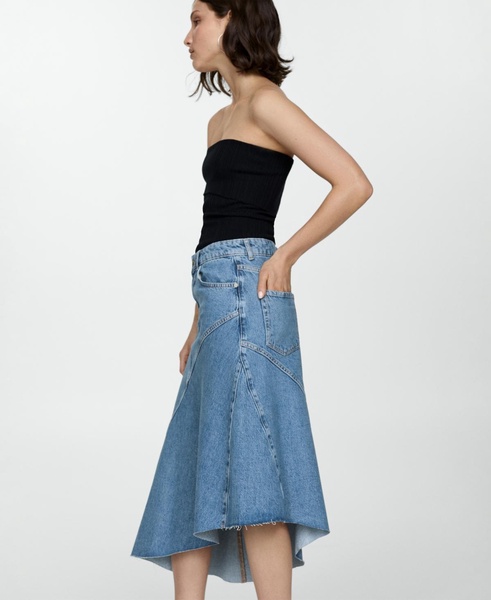 Women's Asymmetrical Denim Skirt