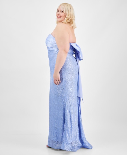 Trendy Plus Size Lace Bow-Back Gown, Created for Macy's