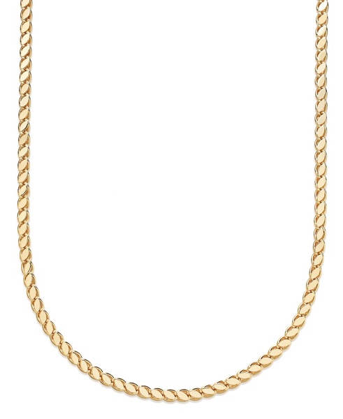 Silver, Gold Plated Brass Chain Necklace