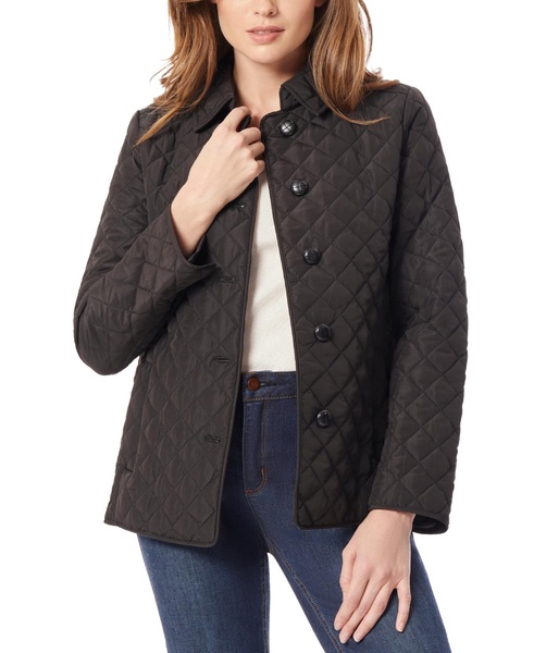 Women's Diamond-Quilted Button-Up Jacket