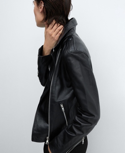 Women's Leather Biker Jacket