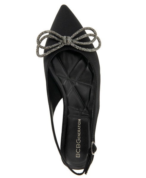 Women's Kristin Rhinestone Bow Sling Back Flat