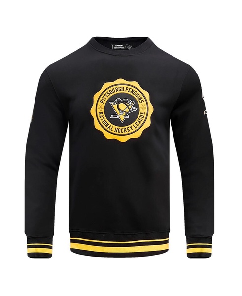 Men's Black Pittsburgh Penguins Crest Emblem Pullover Sweatshirt