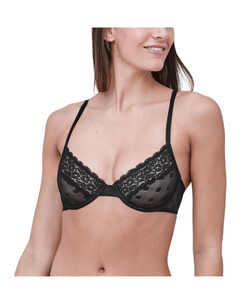 Women's Dare Dot Lace Unlined Underwire Bra with Lace