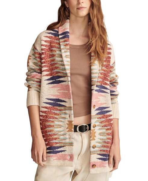 Women's Southwestern Printed Button-Front Cardigan