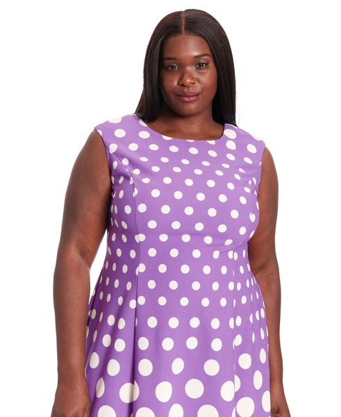 Plus Size Polka-Dot Fit & Flare Dress