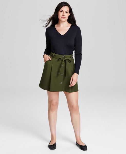 Women's Button-Front Mini Skirt