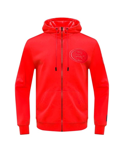 Men's Scarlet San Francisco 49ers Triple Tonal Full-Zip Hoodie