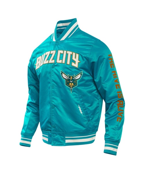 Men's Teal Charlotte Hornets 2023/24 City Edition Satin Full-Snap Jacket