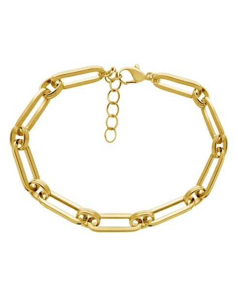 Gold or Silver Plated Circle Oblong Link Bracelet