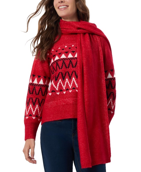 Women's Fair Isle Crewneck Sweater & Scarf