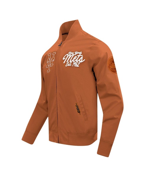 Men's Brown New York Mets Paint The City Twill Full-Zip Jacket