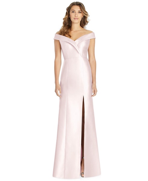 Off-The-Shoulder Satin Gown