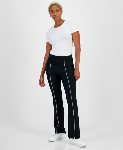 Women's Front-Zip Ponté-Knit Pants, Created for Macy's