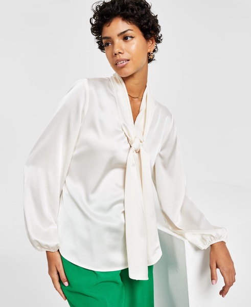 Women's Bow-Tie Long-Sleeve Blouse, Created for Macy's 