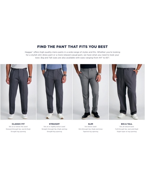 Men’s Premium Comfort Straight-Fit 4-Way Stretch Wrinkle-Free Flat-Front Dress Pants