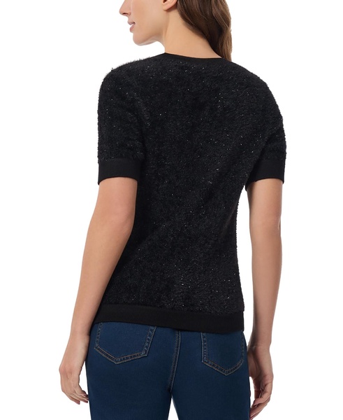 Women's Eyelash Short-Sleeve Sweater