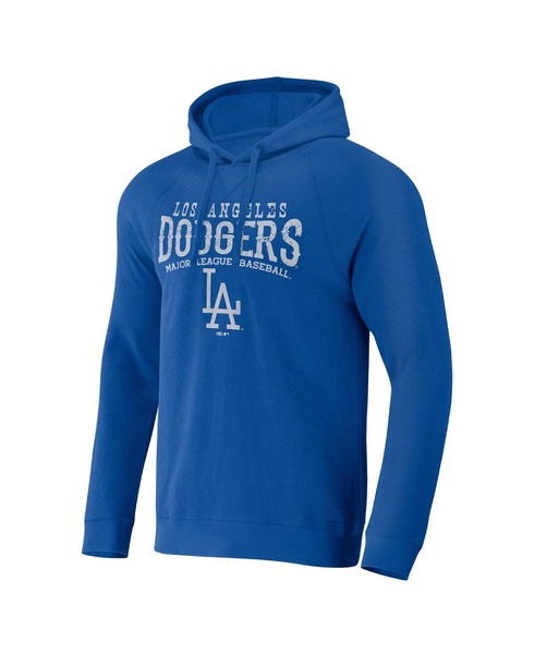 Men's Darius Rucker Collection by Royal Distressed Los Angeles Dodgers Waffle-Knit Raglan Pullover Hoodie