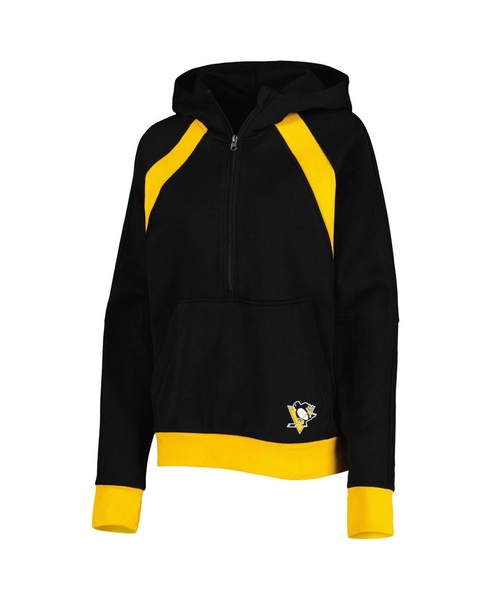 Women's Black Pittsburgh Penguins Wishbone Half-Zip Hoodie