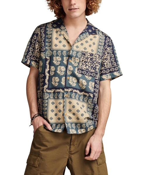 Floral Print Short Sleeve Camp Collar