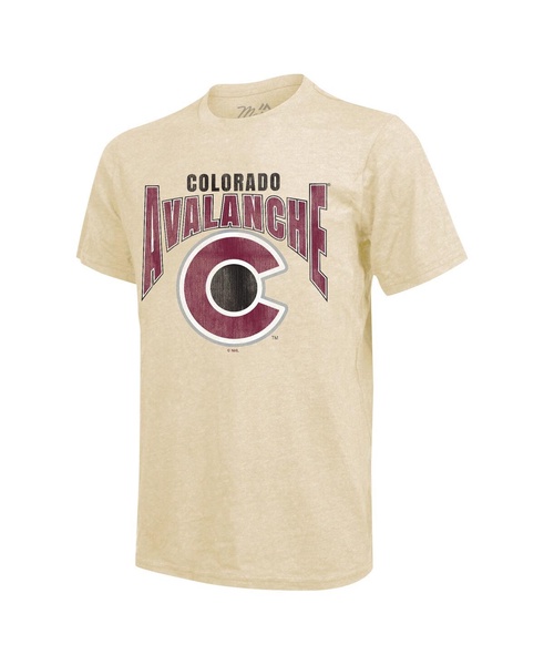 Threads Men's Nathan MacKinnon Cream Colorado Avalanche Dynasty Name Number Tri-Blend T-Shirt