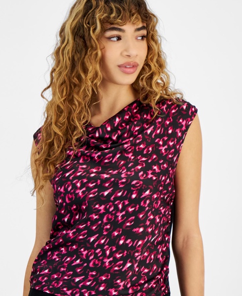 Women's Printed Cowlneck Blouse, Created for Macy's 