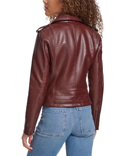 Women's Classic Faux Leather Asymmetrical Moto Jacket