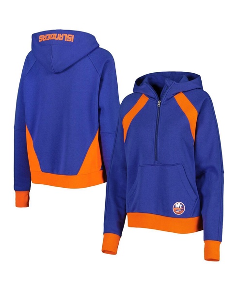 Women's Royal New York Islanders Wishbone Half-Zip Hoodie