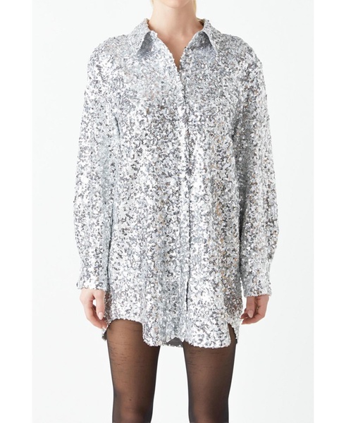 Women's Sequin Shirt Dress