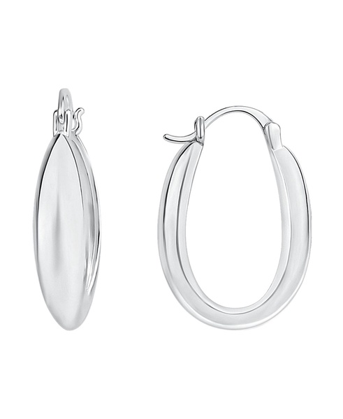 High Polished Oval Hoop Earring