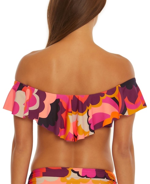 Women's Fan Faire Ruffled Bandeau Bikini Top